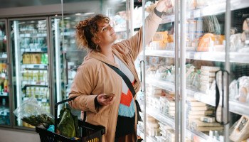 a woman grocery shopping