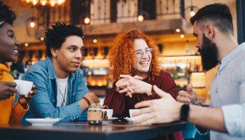 friends grabbing coffee together